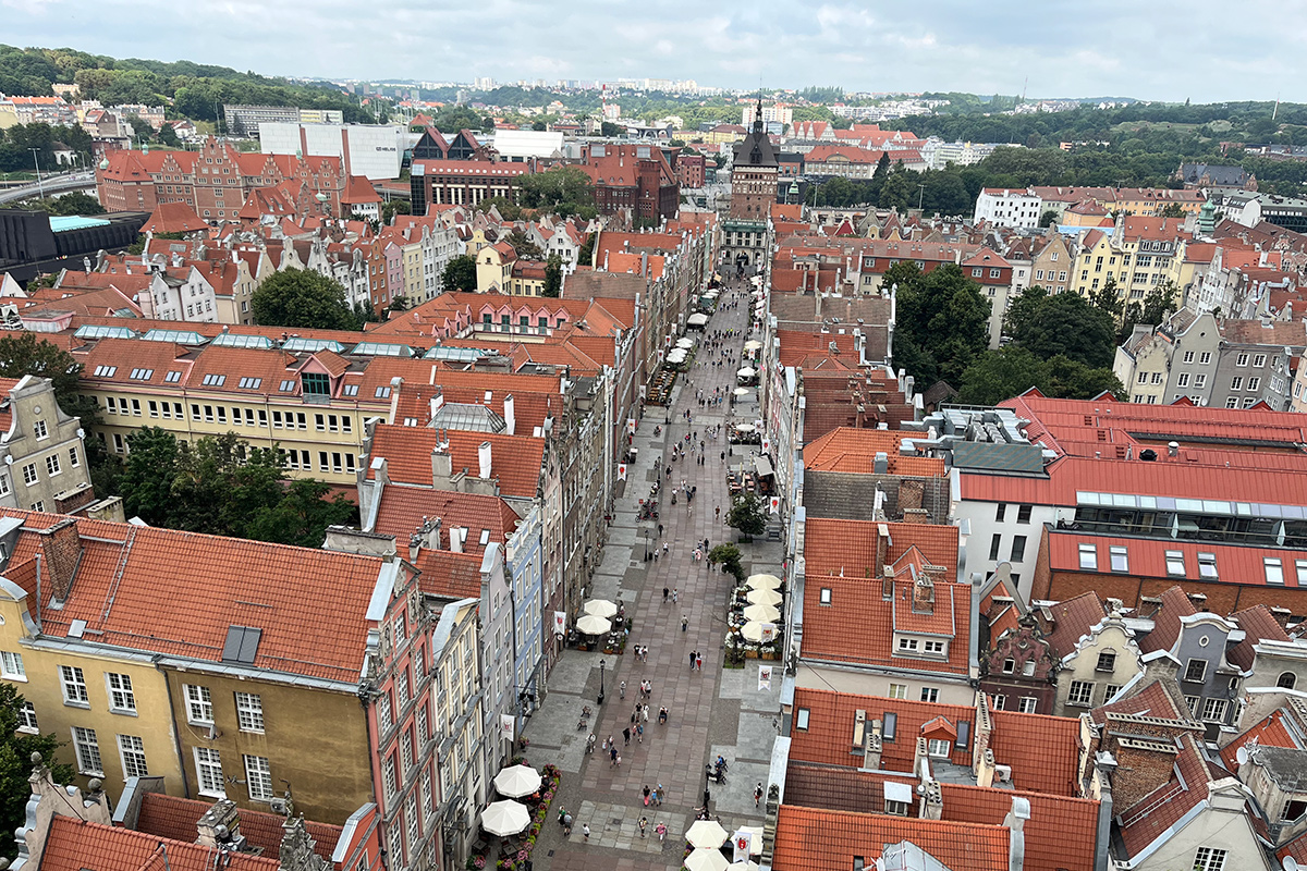 Näköalat kaupungintalon tornista Gdansk